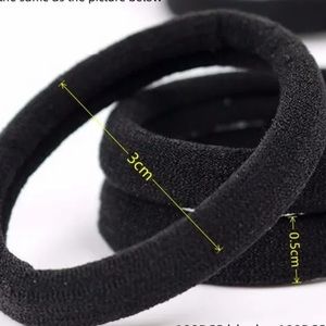 Seamless Rubber Band Highly Elastic Hair Band Black